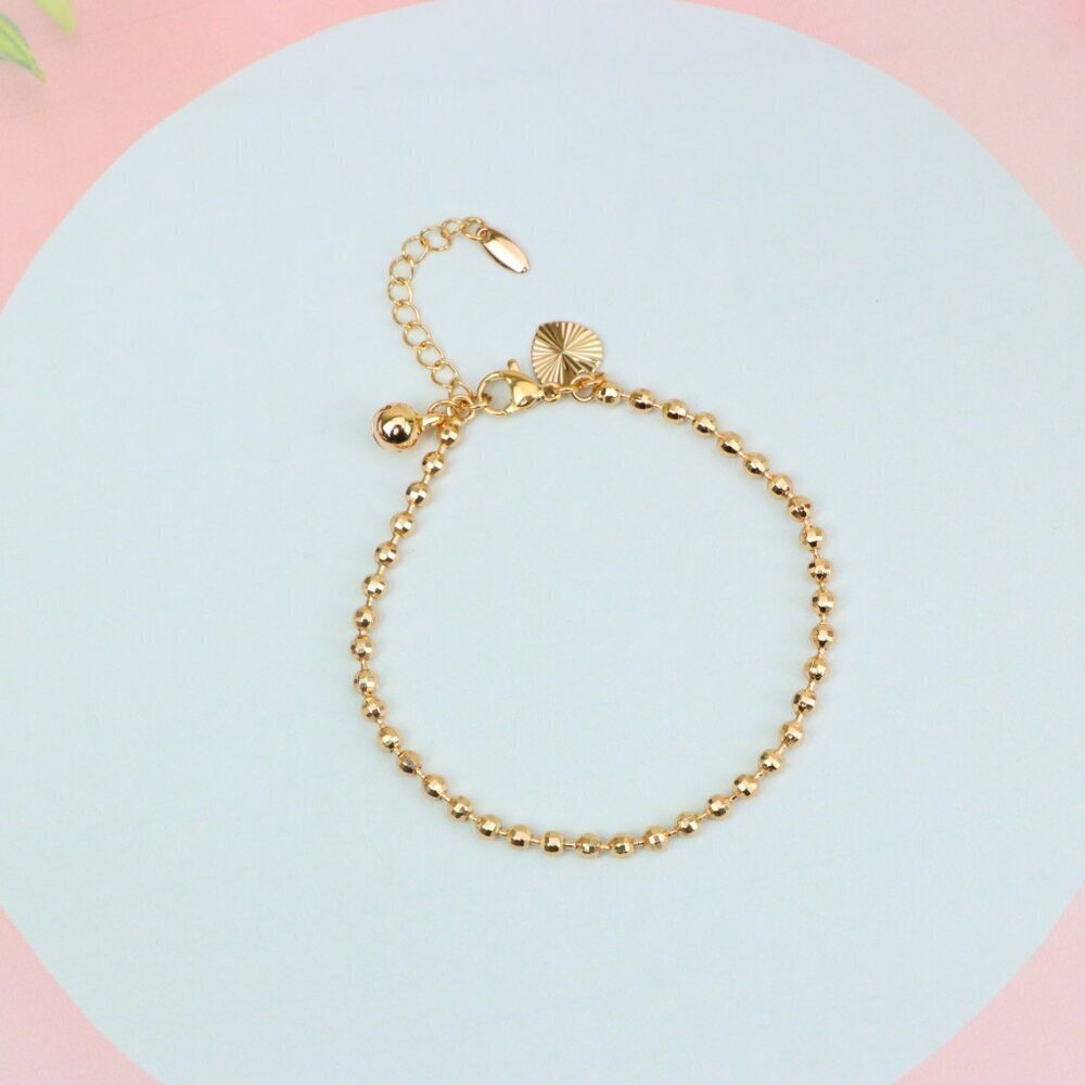 "Elegant Rose Gold Ball Chain Anklet in High Quality Brass Finish, XPAL1044 - Picture 13 of 13